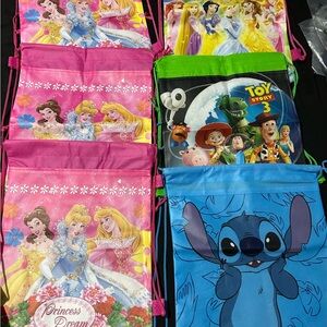 Disney Princess and Toy Story Drawstring Bags - Pink, Green, Blue